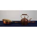 ANTIQUE SEAMED COPPER KETTLE, with acorn knop to the cover, 12? (30.5cm) high, together with an