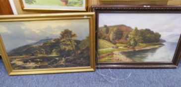 *P. WILSON (Modern), OIL PAINTING ON CANVAS, A LAKELAND LANDSCAPE, SIGNED LOWER LEFT, 24in x 36in (