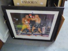 MICHAEL ALABASTER SIGNED ARTIST?S PROOF COLOUR PRINT ?Frank Bruno? 14? x 19 ½? AFTER BESSIE PEASE