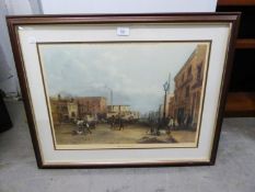 MODERN LIMITED EDITION REPRODUCTION PRINT 'LONDON ROAD, MANCHESTER' AFTER ARTHUR FITZWILLIAM TAIT (