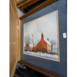 JOHN POOLER THREE WATERCOLOUR DRAWINGS Rural scenes, one with windmill the other two with