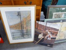 BERYL MALLORY (TWENTIETH CENTURY) PASTEL DRAWING ?Railway Arches? Signed, titled to The Gallery,