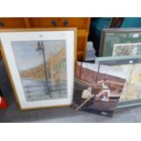 BERYL MALLORY (TWENTIETH CENTURY) PASTEL DRAWING ?Railway Arches? Signed, titled to The Gallery,