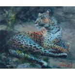 ROLF HARRIS (b.1930) ARTIST SIGNED LIMITED EDITION COLOUR PRINT ON PAPER ?Leopard Reclining at