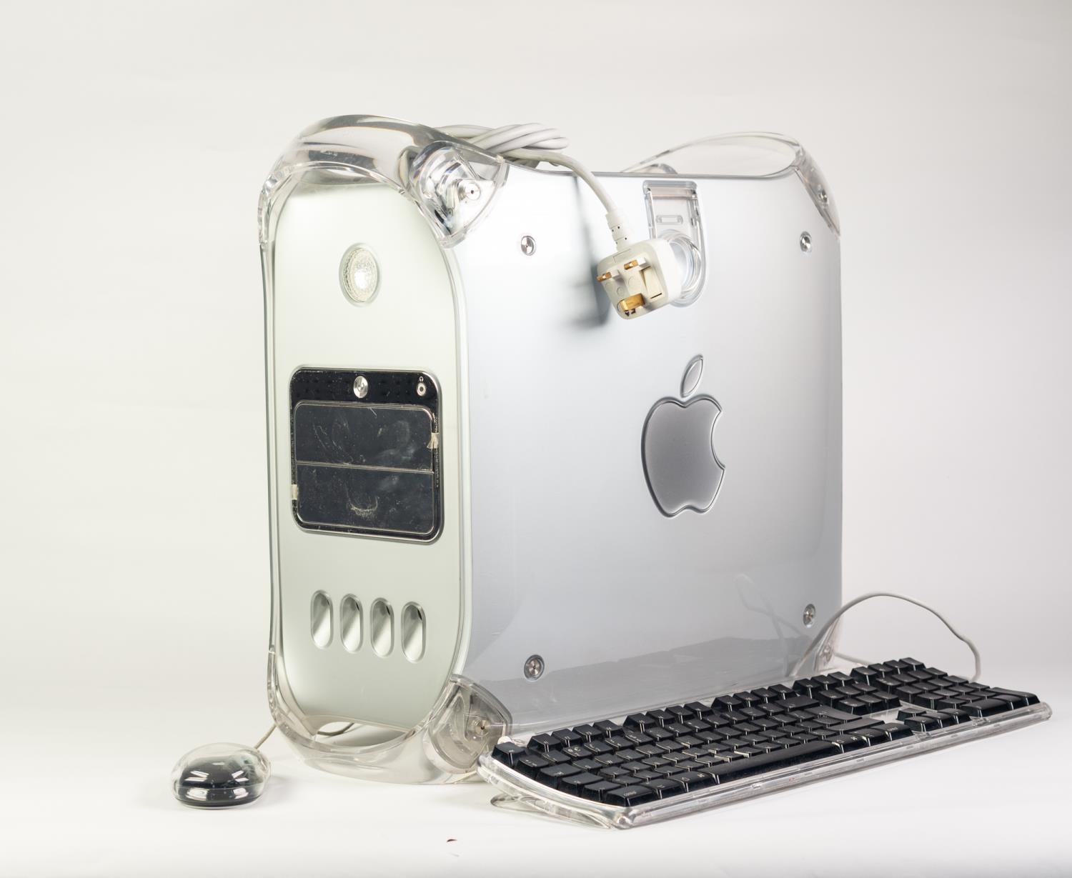 APPLE POWER MAC G4, MODEL NO.M8570, with power lead with apple pro keyboard & apple pro mouse in