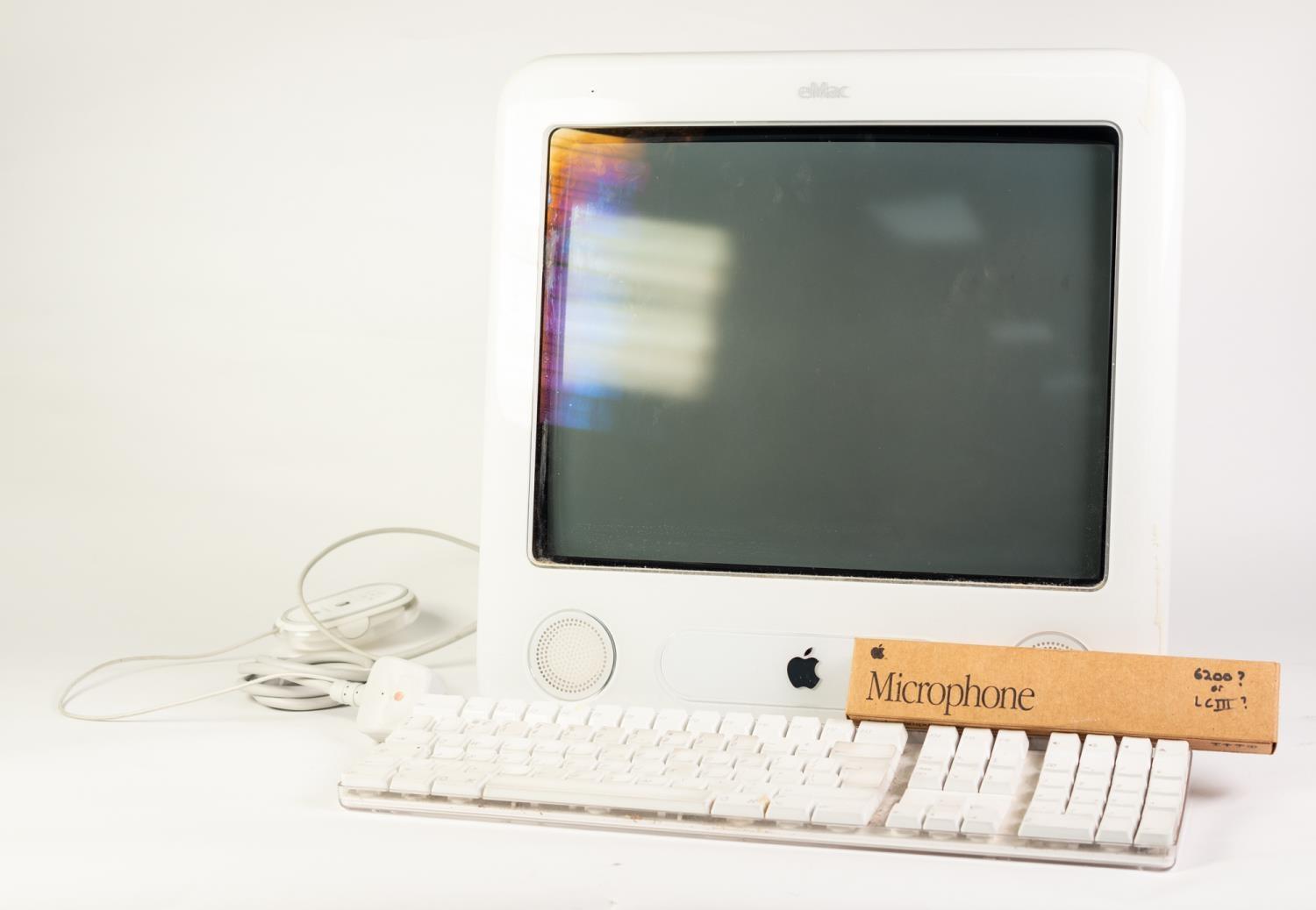 emac DESKTOP ALL IN ONE, MODEL NO. A1002, with power lead, Mac keyboard and mouse and Apple computer