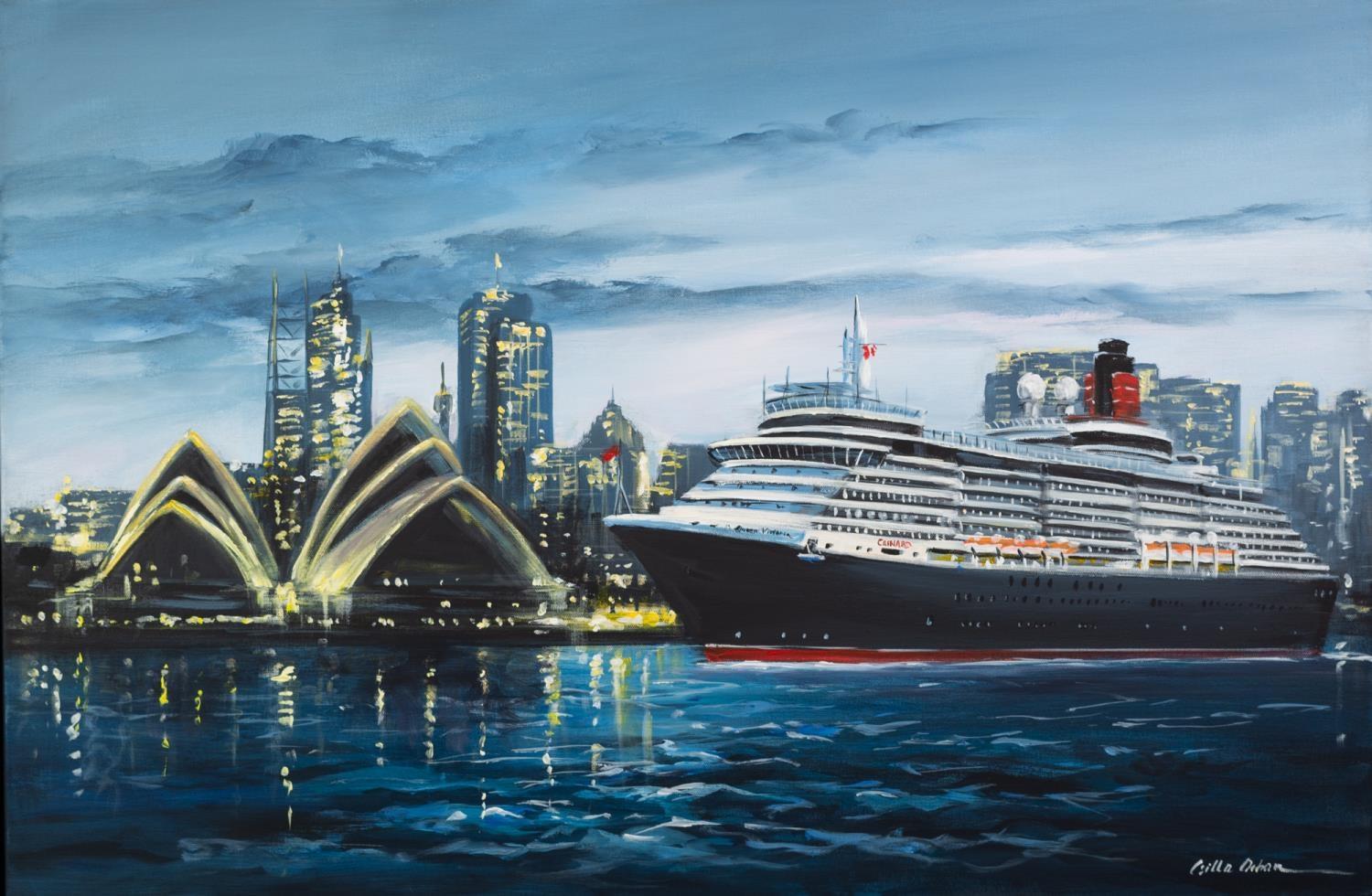 CSILLA ORBAN (b.1961) OIL ON CANVAS ?Queen Victoria, Sydney Harbour? Signed 24? x 36? (61cm x 91.