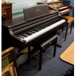 YAMAHA 'CLAVINOVA' SEVEN OCTAVE KEYBOARD, MODEL CLF-155 STEREO WITH METRONOME AND REVERB MULTI-MID
