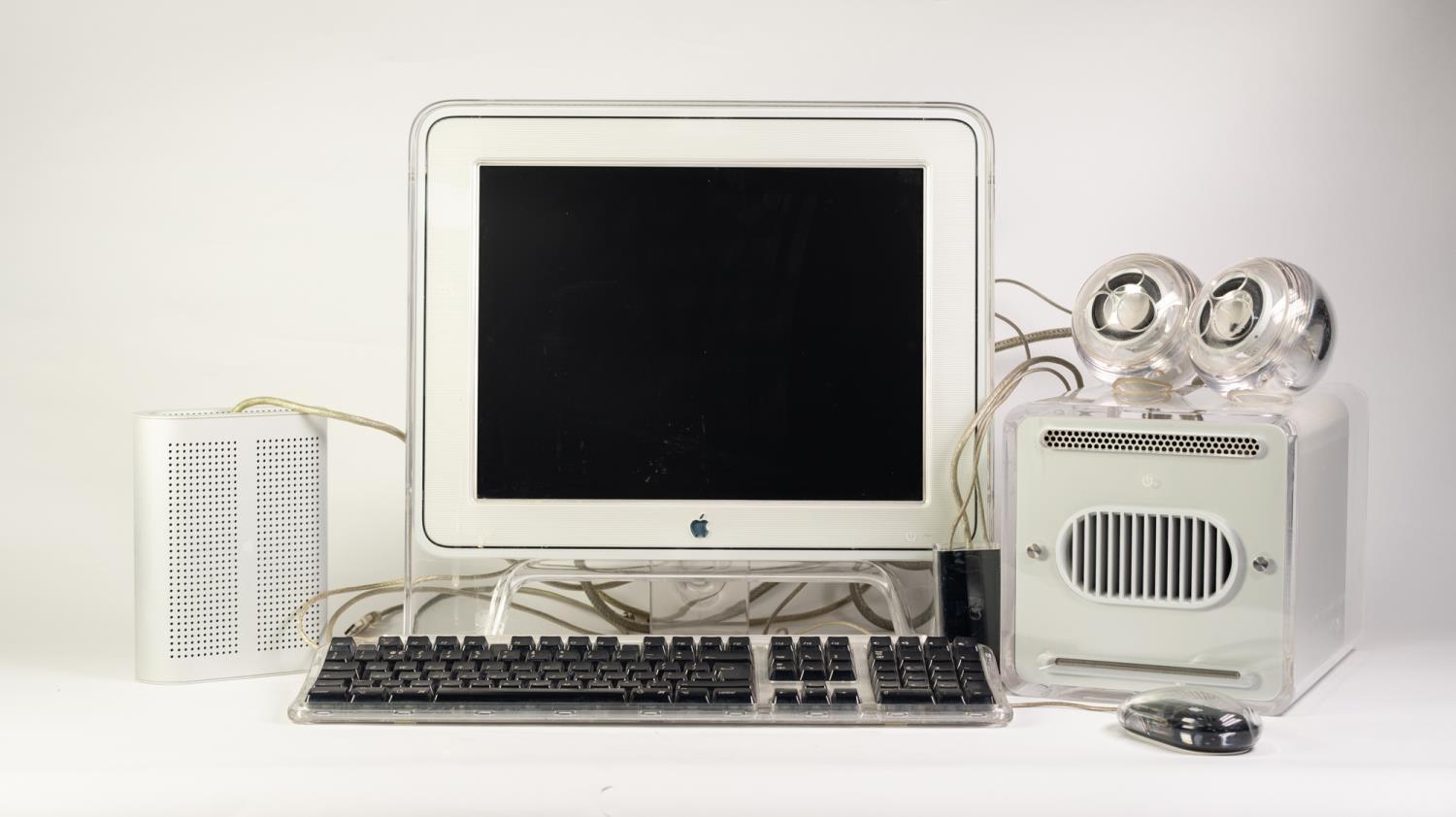 APPLE POWER MAC G4 CUBE, M7886, in box and APPLE STUDIO DISPLAY SCREEN FAMILY NO.M2454 with box,