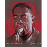 ZINSKY (MODERN) MIXED MEDIA ON COLOURED PAPER ?Charlie Parker? Signed and titled 16? x 13? (40.6cm x