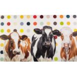 HAYLEY GOODHEAD (MODERN) ARTIST SIGNED LIMITED EDITION COLOUR PRINT ?Damien?s Herd?, (29/195) no