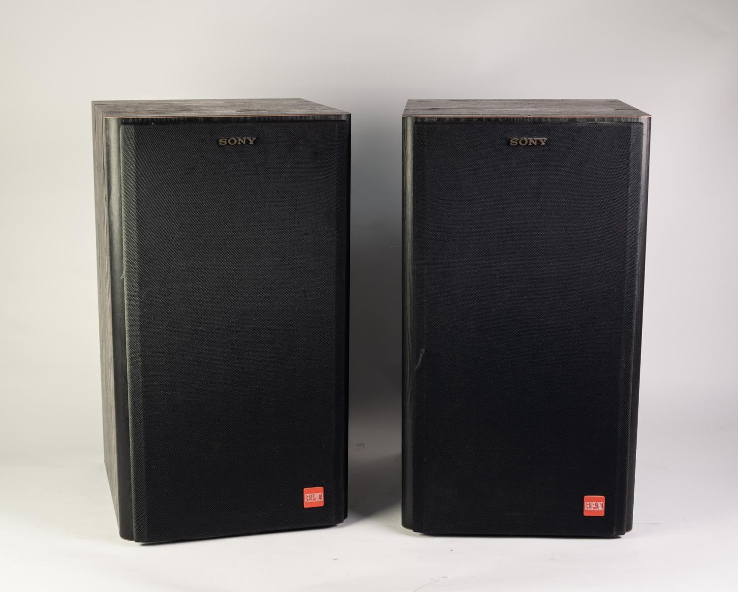 PAIR OF SONY STEREO SPEAKERS, model no APM-22 ES MKII, made in West Germany, with consecutive serial