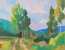 SUSAN BEAULAH (b.1943) ACRYLIC ON BOARD ?Country Lane, Tuscany? Signed and dated (19)93, titled to