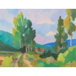 SUSAN BEAULAH (b.1943) ACRYLIC ON BOARD ?Country Lane, Tuscany? Signed and dated (19)93, titled to