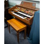 YAMAHA 'ELECTONE' ELECTRONIC ORGAN, MODEL C605 with two tier keyboard, in wood effect case, 45"