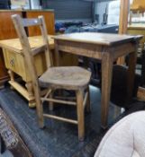 VINTAGE OAK CHILD'S SCHOOL DESK AND A CHILD'S SINGLE CHAIR (2)