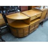 NATHAN TEAK RETRO CUPBOARD AND A MATCHING CORNER CUPBOARD (2)