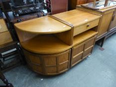 NATHAN TEAK RETRO CUPBOARD AND A MATCHING CORNER CUPBOARD (2)