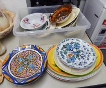 RIDGWAY FLORAL BORDER MEAT PLATE, TWO OTHER MEAT PLATES, ROYAL DOULTON 'QUEEN ELIZABETH AT OLD