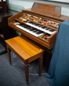 YAMAHA 'ELECTONE' ELECTRONIC ORGAN, MODEL C605 with two tier keyboard, in wood effect case, 45"
