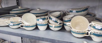 A CROWN DUCAL POTTERY DINNER AND TEA SERVICE OF APPROX 50 PIECES