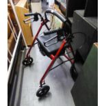 A FOUR WHEELED WALKING FRAME CONVERTING TO A SEAT