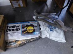 TWO TRAILER CLAMPS AND AN VW GOLF EXHAUST (3)