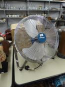 GOOD QUALITY CHROME 'ADDVENT' BY HEATSTORE LARGE FAN AND A SINGER PORTABLE SEWING MACHINE IN CASE (