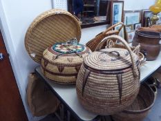 HABITAT INDONESIAN WOVEN RATTAN 24" CIRCULAR GALLERY TRAY (PACKED AS NEW); MONROVIA, LIBERIA '