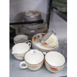 WEDGWOOD VITRO CHINA' TRELLIS FLOWER' PATTERN DINNER AND TEA SERVICE FOR SIX PERSONS, APPROX 36
