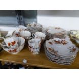 AN EARLY TWENTIETH CENTURY CONTINENTAL PORCELAIN 37 PIECE PART TEA SERVICE ORIGINALLY FOR 12, EACH