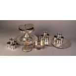 ANDREW MARTIN ELECTROPLATE TABLE CENTRE PEDESTAL CANDLESTAND with circular galleried top, 6 3/4in (