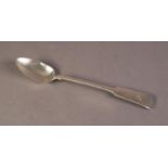 VICTORIAN SCOTTISH SILVER FIDDLE PATTERN GRAVY SPOON BY GEORGE ELDER, initialled, 12? (30.5cm) long,