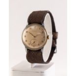 GENT'S CYMA, SWISS, VINTAGE WRISTWATCH with mechanical movement, circular silvered Arabic dial