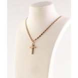 9ct GOLD CHAIN NECKLACE with flat S scroll links, ring clasp, 16in (40.6cm) long and the SCROLL