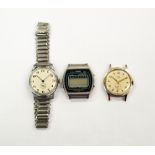 GENT'S SMITHS 'EMPIRE' VINTAGE WRISTWATCH and a GENT'S CASIO LCD ALARM CHROHONGRAPH (neither working