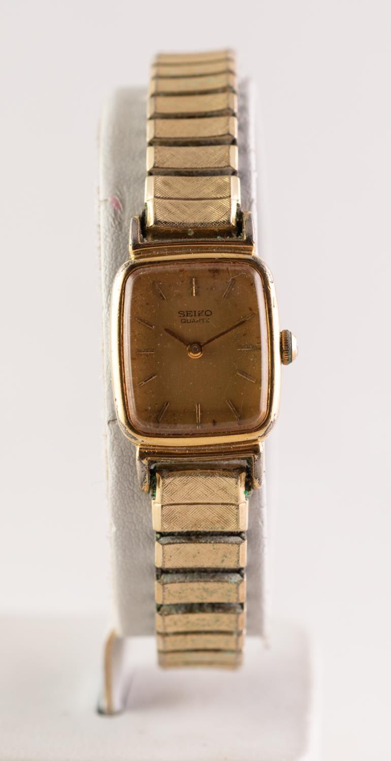 LADY'S AVIA, SWISS, GOLD PLATED BRACELET WATCH with 17 jewels incabloc movement, small square - Image 5 of 6