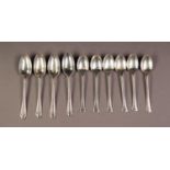 TEN SILVER COFFEE SPOON, comprising: SET OF SIX, Birmingham 1948, and a SET OF FOUR, London 1929,