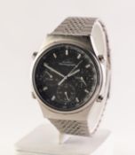 GENT'S SEIKO QUARTZ CHRONOGRAPH STAINLESS STEEL WRISTWATCH no 773362, with circular black dial