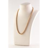 9ct GOLD ROPE CHAIN NECKLACE, 16" (40.5cm) long, 11.2gms