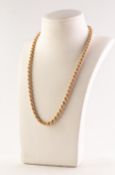 9ct GOLD ROPE CHAIN NECKLACE, 16" (40.5cm) long, 11.2gms