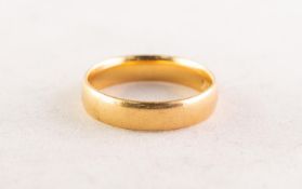 22ct GOLD BROAD WEDDING RING, Birmingham 1922, 4.8gms, ring size M/N