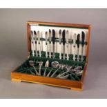 CANTEEN OF STYLISH VINERS TABLE CUTLERY FOR SIX PERSONS, with later additions, 76 pieces in total,