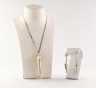 SILVER FINE 'S' LINK CHAIN NECKLACE, and the metal articulated FISH PENDANT and the pair of MATCHING