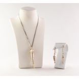 SILVER FINE 'S' LINK CHAIN NECKLACE, and the metal articulated FISH PENDANT and the pair of MATCHING