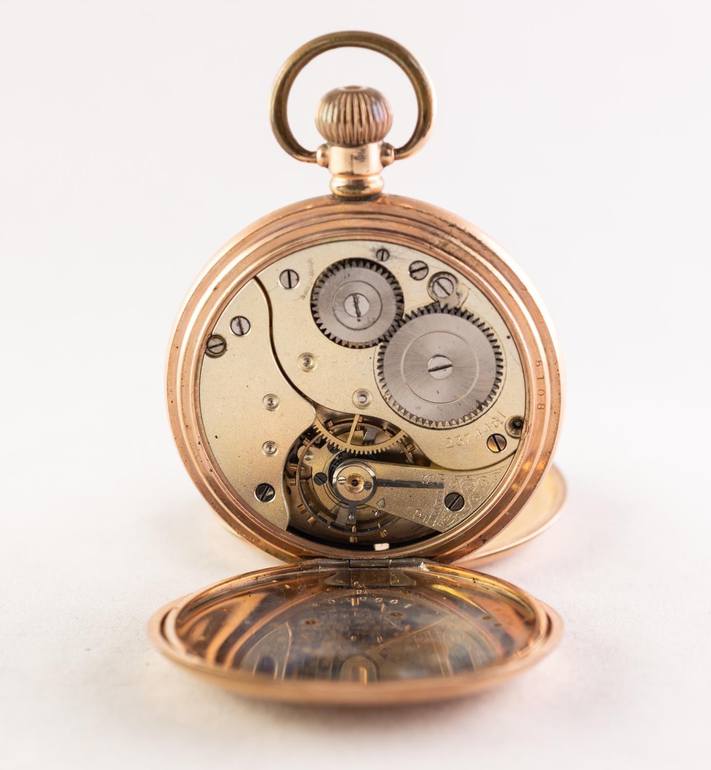 MORATH BROTHERS, LIVERPOOL, ROLLED GOLD FULL HUNTER POCKET WATCH with keyless Swiss movement, - Image 2 of 3