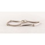 N.E. FROM, DENMARK, STERLING SILVER BRACELET, with six long, curved square section bar links, bar