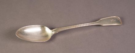 VICTORIAN FIDDLE AND THREAD PATTERN SILVER GRAVY SPOON, crested, 12? (30.5cm) long, maker?s mark: