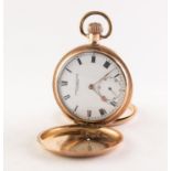 MORATH BROTHERS, LIVERPOOL, ROLLED GOLD FULL HUNTER POCKET WATCH with keyless Swiss movement,