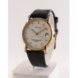 AVIA GOLD PLATED WRISTWATCH with quartz movement, circular silvered dial with date aperture,